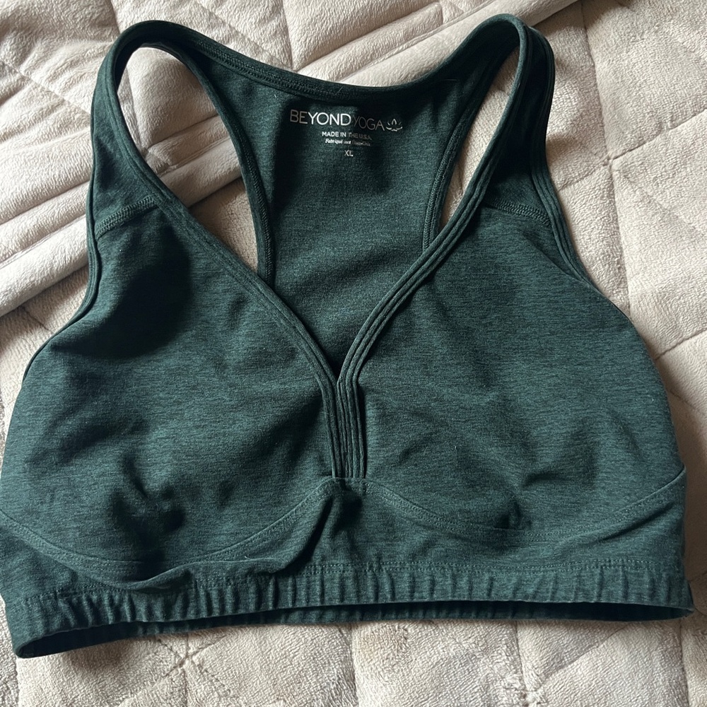 Beyond Yoga Deep Green Sports Bra